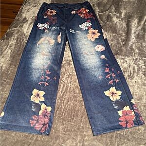Floral Blue Women's Jeans